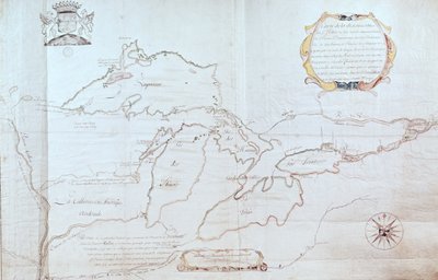 Map of the Great Lakes by Jolliet